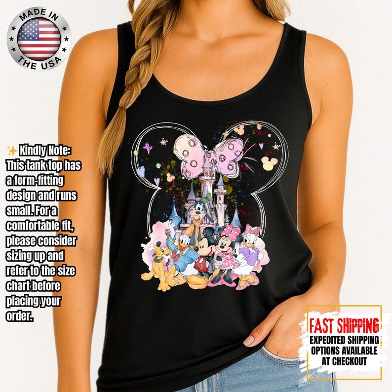 Disney Minnie Mouse Castle Tank Top, Magic Kingdom Family Tank Tee, Disney Tank, Disneyland Shirt, Magical Kingdom image 3