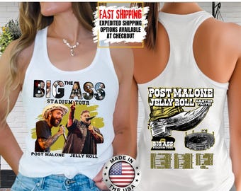 Post Malone Jelly Roll Big Ass Stadium 2026 Tour Tank Top, Rap Music Tank Top, Jelly Roll Concert Tank Top, Jelly Roll Concert Tank Top