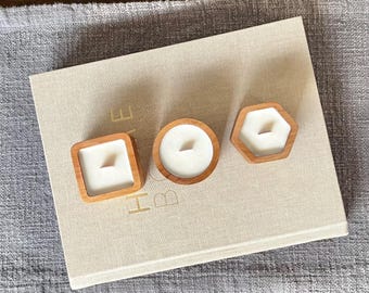 Handcrafted Wooden 3 Candle Set - Rustic Elegance, Natural Soy Wax, Salty Sea Scent