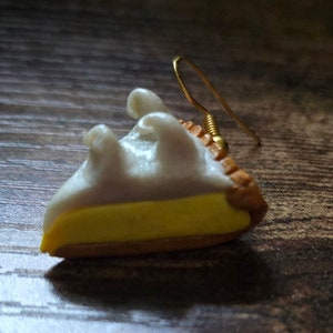 Lemon Meringue Pie Slice Earrings or Necklace