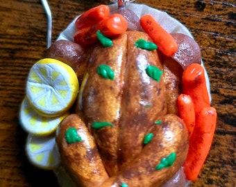 Plato de cena de pollo asado