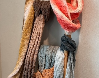 Nature's Beauty Collection | 6 Scarves/cowls | Knitting Pattern PDF