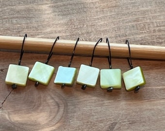 Knitting Stitch Markers, Flexible Stitch Markers, Green Snag Free Markers