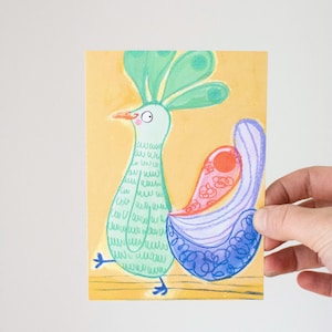 Cartão postal sustentável feito de papelão reciclado | Feito à mão
