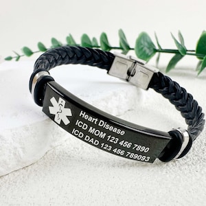 Personalized Medical Alert Bracelet,,Emergency Alert Bracelet,Medical ID Bracelet,Health Emergency Bracelet for Men & Women,Medical Jewelry