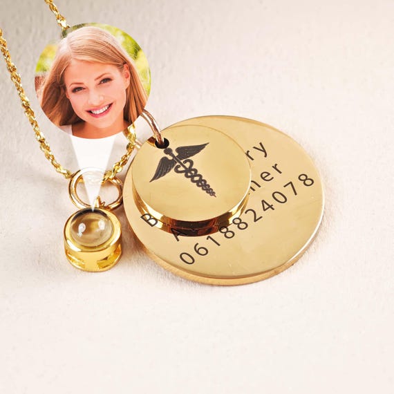 Customized Medical ID Necklace,personalized Medical Alert With