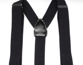Porte-jarretelles noirs avec bretelles réglables élastiques au dos en Y et 3 clips solides