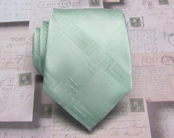 Mens Tie. Dusty Mint Mens Necktie with Matching Pocket Square Option