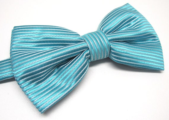 Turquoise Striped Satin Pocket Square Turquoise Striped Satin Pocket Square