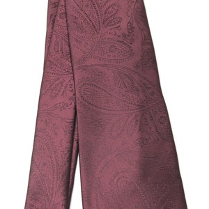 Mens Ties. Wedding Ties. Burgundy Paisley Silk Necktie With Matching Pocket Square Option image 4