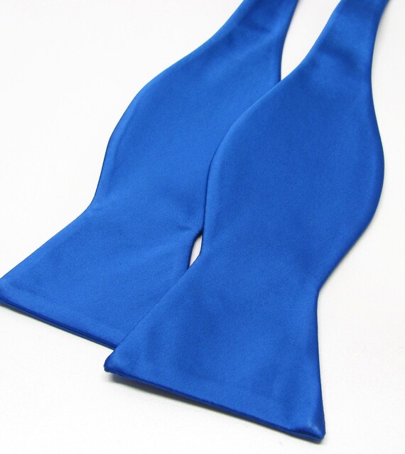 Mens Bowtie. Freestyle Royal Blue Bowties. Blue Self Tie | Etsy