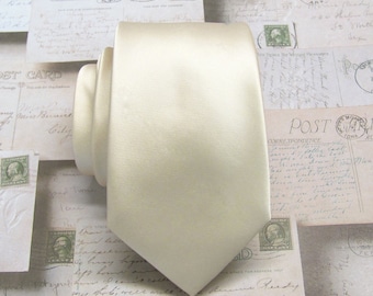 Antique Cream Ties Mens Neckties With Matching Pocket Square Handkerchief Option