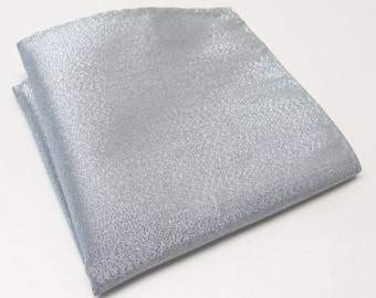 Pocket Square Lamé Silver Metallic Hanky Handkerchief