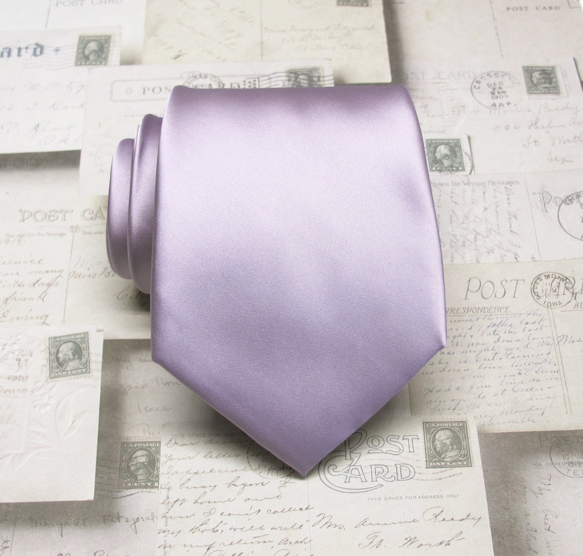 KissTies Men's Lavender Tartan Checkered Necktie - 57" X 3.35", Microfiber, Gift Box Included