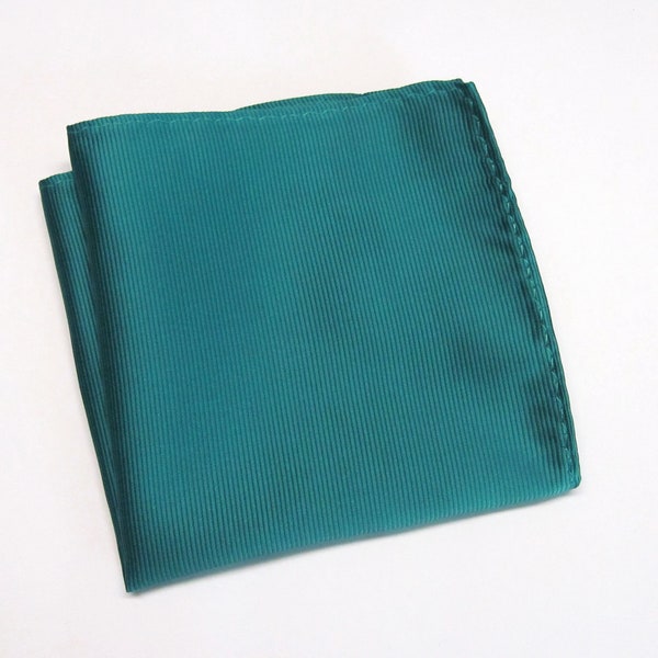 Pocket Square Teal Peacock Green Stripes Hanky Handkerchief
