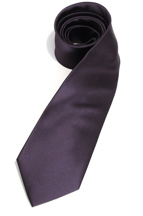 Mens Tie Grape Plum Purple Silk Necktie With Matching Pocket Square Handkerchief Inspired by David's Bridal's Plum
