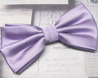 Mens Bowtie Lavender Purple Bowtie With Matching Pocket Square