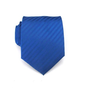 Mens Tie - Royal Blue Tone on Tone Striped Necktie