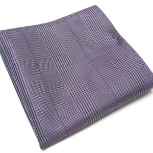Pocket Square Purple Plaid Hanky Handkerchief
