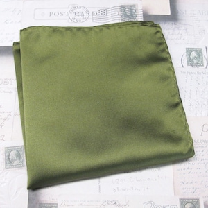 Pocket Square Solid Martini Olive Green Drab Hanky Handkerchief