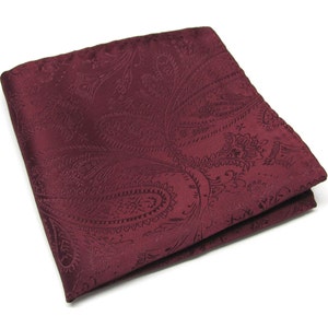 Pocket Square Burgundy Paisley Hanky
