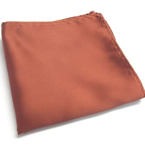 Pocket Square Solid Copper Rust Brown Hanky Handkerchief Inspired by David's Bridal Cinnamon