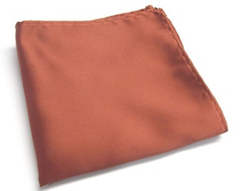 Pocket Square Solid Copper Rust Brown Hanky Handkerchief Inspired by David's Bridal' Cinnamon