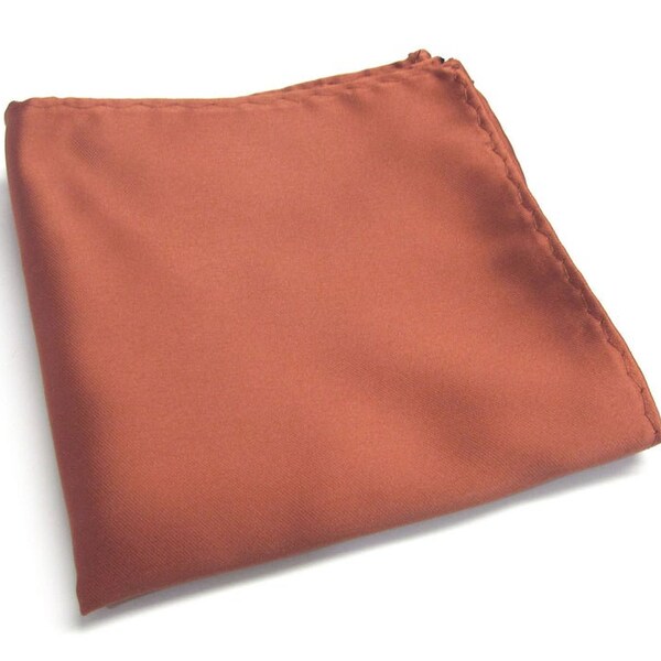 Rust Pocket Square Satin Etsy UK