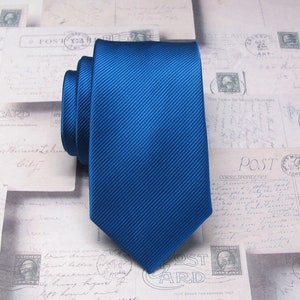 Necktie Royal Blue Striped Skinny Tie