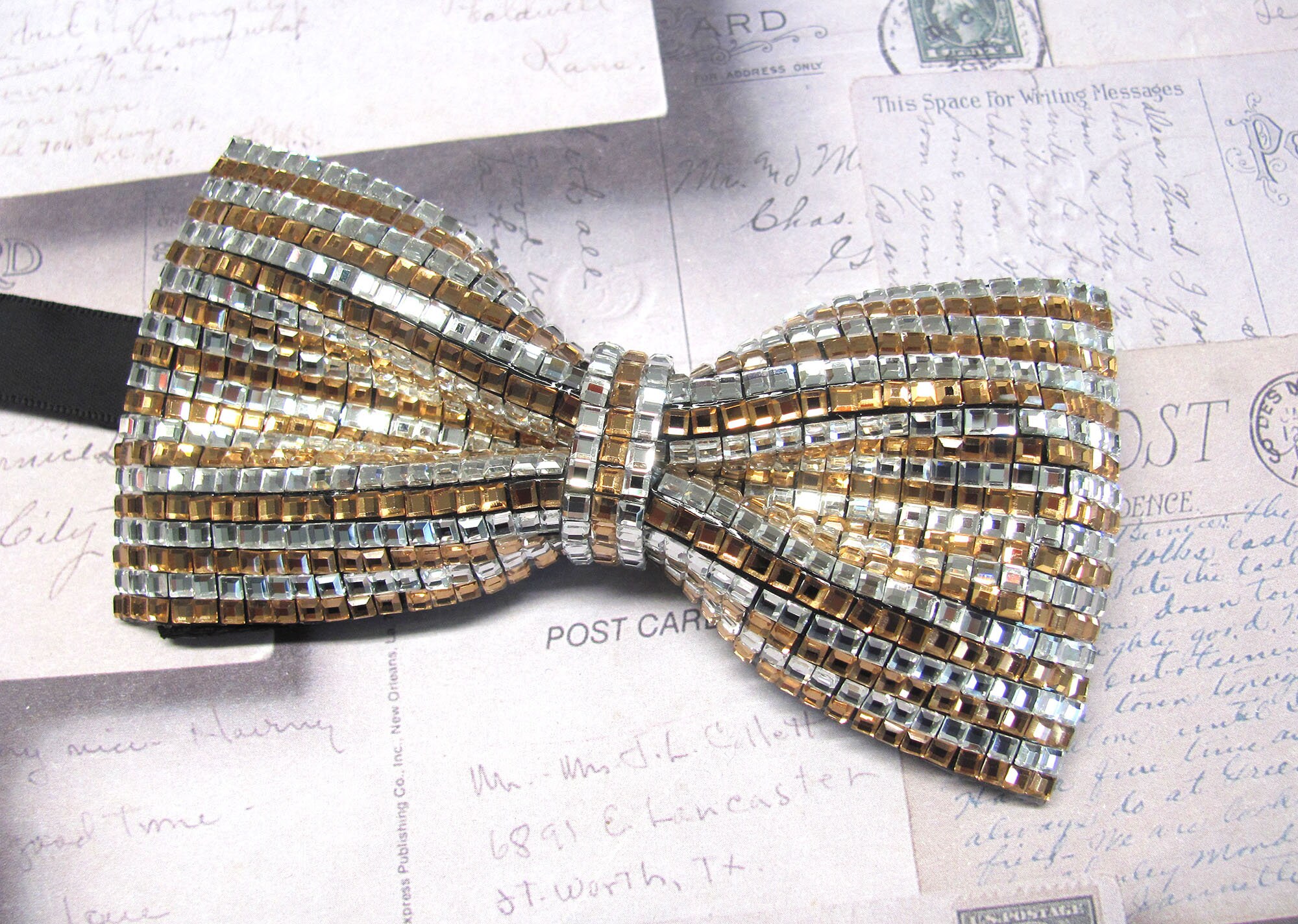 Gold Rhinestone Tie - Etsy display picture 1