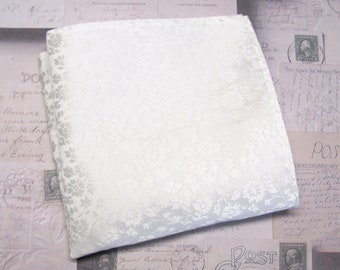 Pocket Square White Floral Hanky Handkerchief
