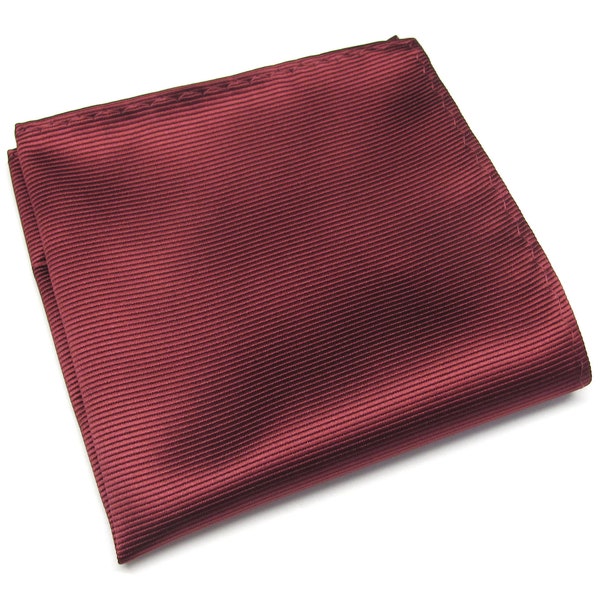 Pocket Square Burgundy Red Stripe Hanky Handkerchief