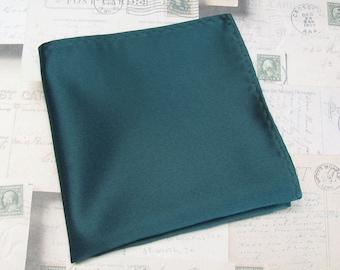 Pocket Square Dark Teal Hanky Handkerchief