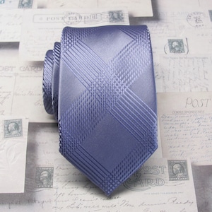 Mens Ties Lavender Lilac Purple Plaid Mens Narrow Necktie With Matching Pocket Square Option