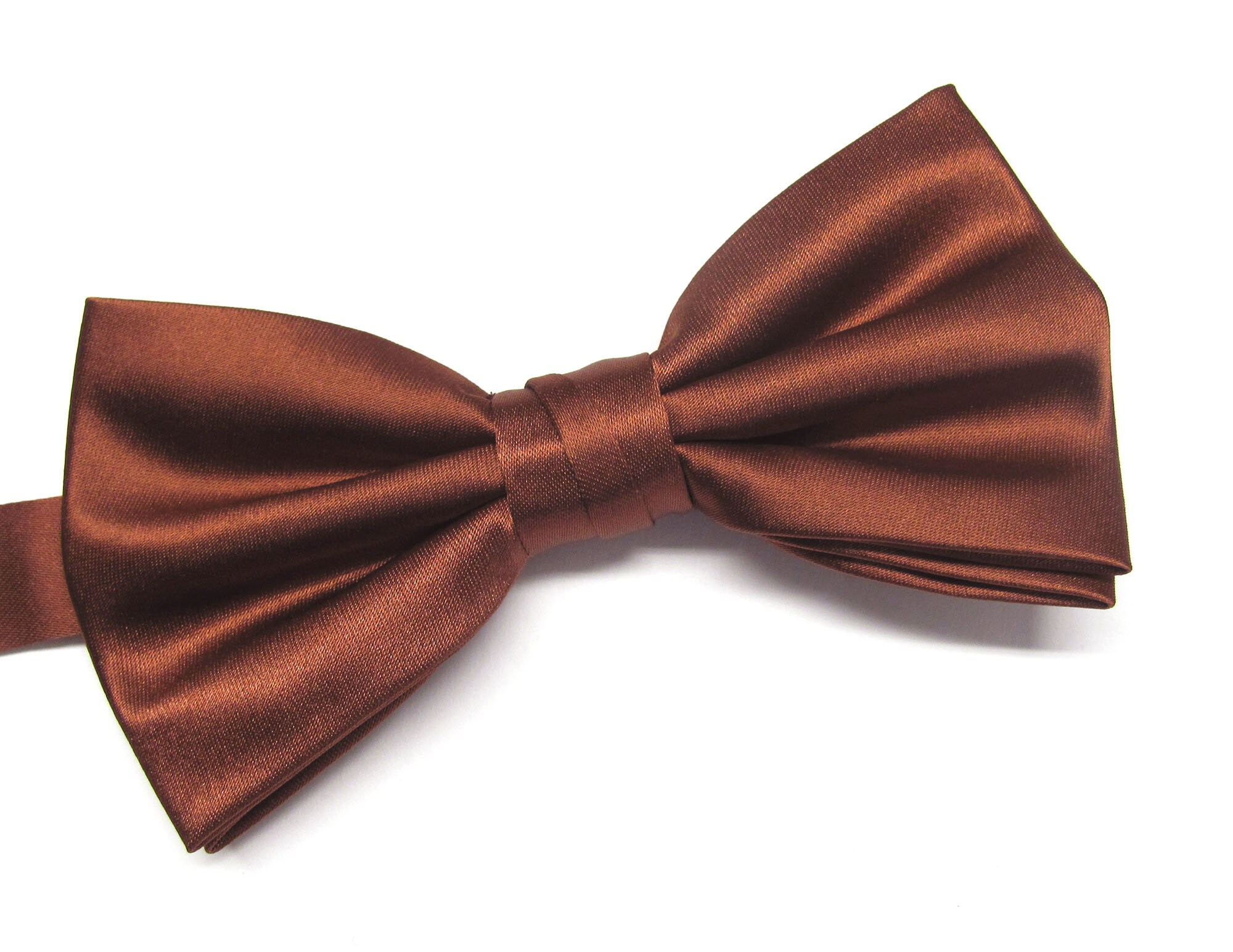 Mens Bowtie Dark Cinnamon Rust Brown Bow tie With Matching Pocket Square