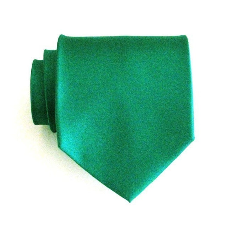 Mens Necktie Kelly Green Silk Tie With Matching Pocket Square Etsy Sweden