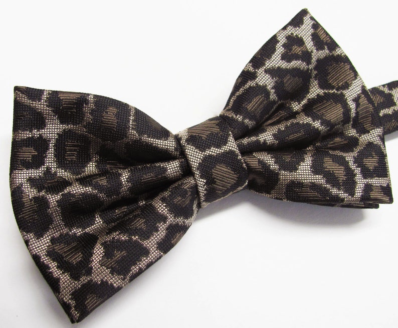 mens leopard bow tie