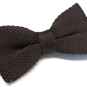 【L'Or】Bowtie Summer Knit Dark Brown Dark brown bow tie in finely-knitted and textured material