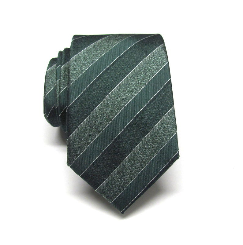 Forest Green Mens Ties. Narrow Ties. Dark Green Stripes Mens Etsy