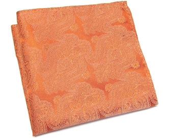 Pocket Square Orange Paisley Hanky Handkerchief