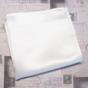 Pocket Square White Stripes Hanky Handkerchief