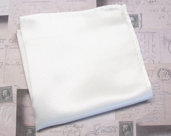 Pocket Square White Stripes Hanky Handkerchief