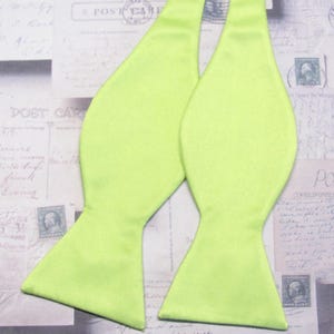 Freestyle Mens Bowtie. Spring Green Bowties. Green Self Tie Bow Tie