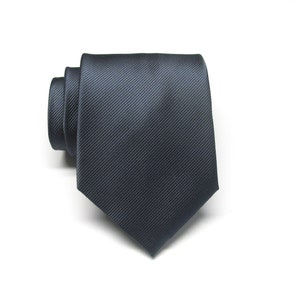 Mens Tie Charcoal Gray Stripes Necktie