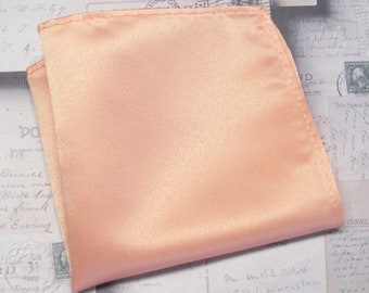 Pocket Square Solid Light Peach Hanky Handkerchief