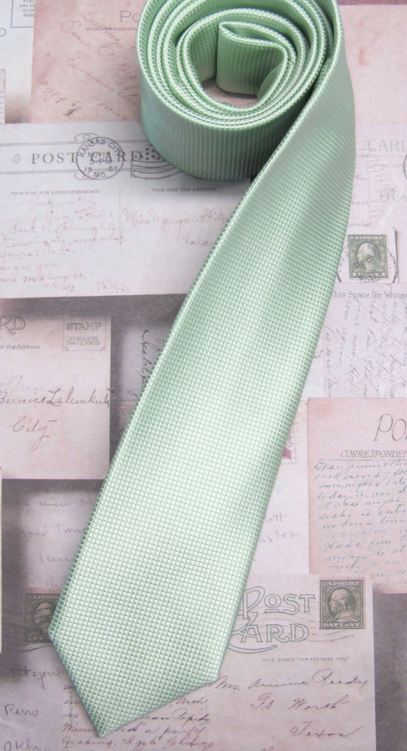 Mint Green Ties. Mens Ties. Pastel Dusty Mint Green Checkered Etsy