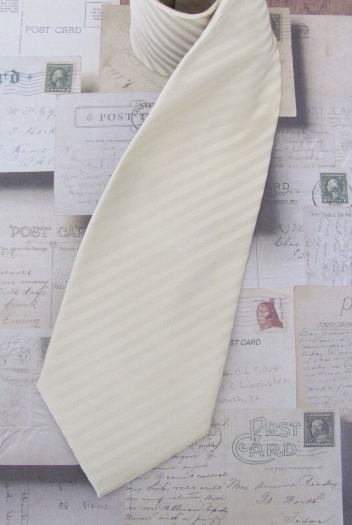 mens cream tie