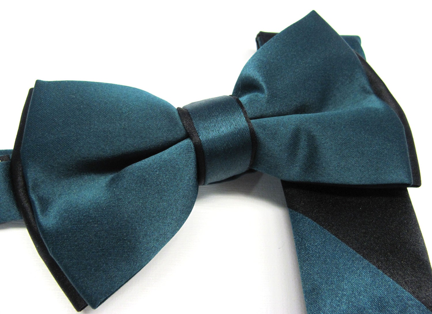 Mens Bow Ties. Teal Green Peacock Green Black Bow Tie. Wedding | Etsy