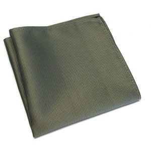 Pocket Square Dark Olive Green Striped Hanky Handkerchief