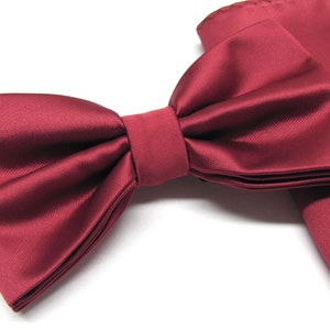 Mens Bowtie. Red Bowtie With Matching Pocket Square Option - Etsy